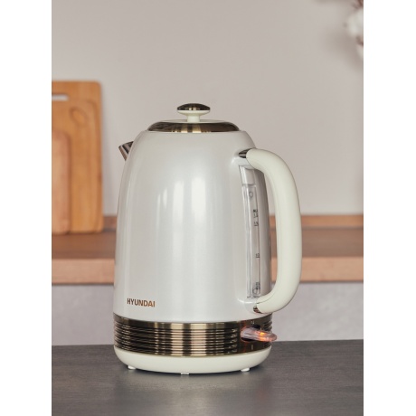 Чайник электрический Hyundai HYK-S4500 жемчужный/золотистый - фото 11