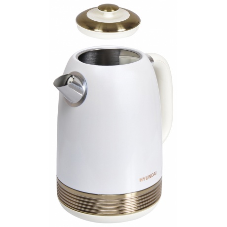 Чайник электрический Hyundai HYK-S4500 жемчужный/золотистый - фото 4