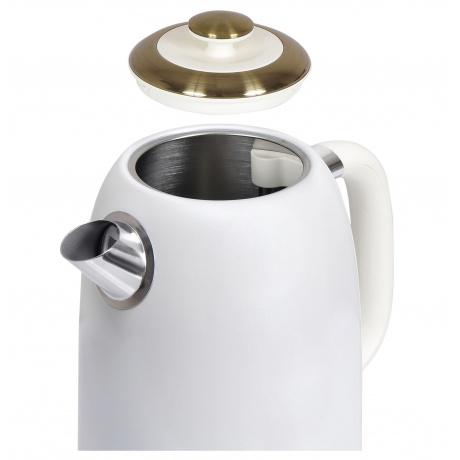 Чайник электрический Hyundai HYK-S4500 жемчужный/золотистый - фото 6