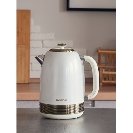 Чайник электрический Hyundai HYK-S4500 жемчужный/золотистый - фото 10
