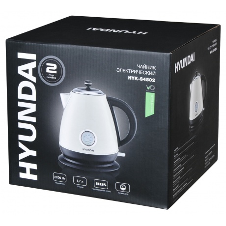 Чайник электрический Hyundai HYK-S4502 жемчужный/черный - фото 7