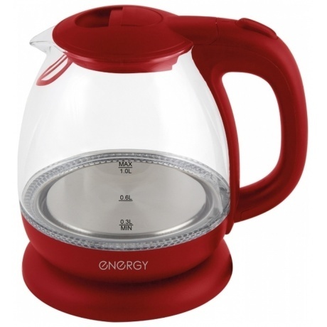 Чайник электрический Energy E-296 (1 л) стекло, пластик цвет кра...