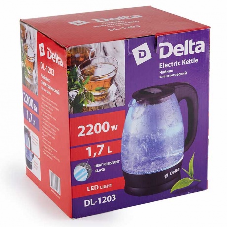 Чайник электрический Delta DL-1203 фиолетовый - фото 2