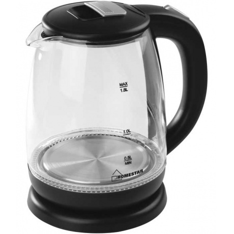 Чайник электрический Homestar HS-1018 (1,8 л) стекло, пластик че...