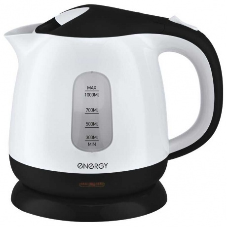 Чайник электрический Energy E-275 (1 л, диск) пластик бело-черны...