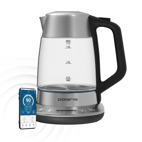 Чайник электрический Polaris PWK 1775CGLD WIFI серебристый - фото 2
