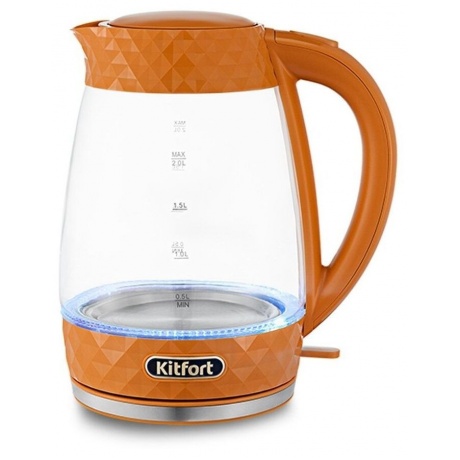 Чайник электрический Kitfort КТ-6123-4 оранжевый - фото 1
