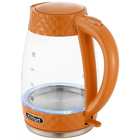 Чайник электрический Kitfort КТ-6123-4 оранжевый - фото 2