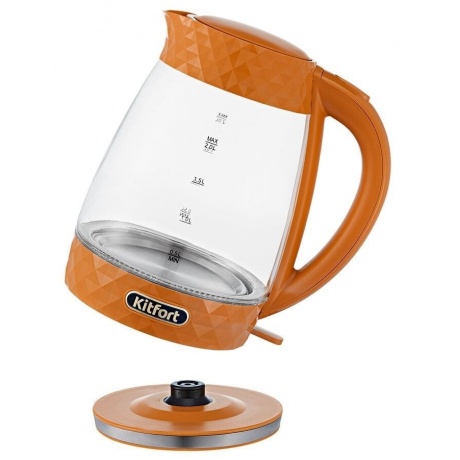 Чайник электрический Kitfort КТ-6123-4 оранжевый - фото 3