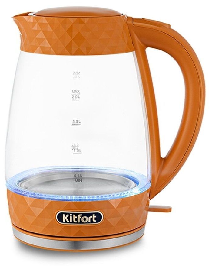 Чайник электрический Kitfort КТ-6123-4 оранжевый чайник kitfort кт 6123 2 2l