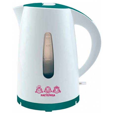 Чайник электрический Мастерица ЕК-1701M белый/бирюзовый