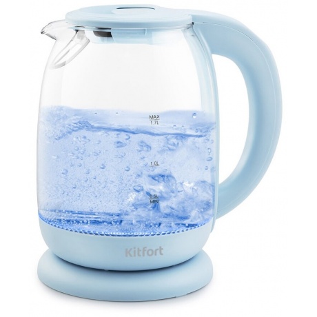 Чайник Kitfort KT-640-1 голубой уцененный (гарантия 14 дней) - фото 1