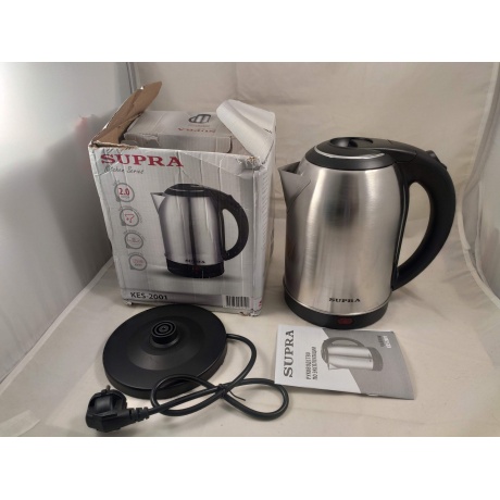 Чайник электрический Supra KES-2001 серебристый/черный уцененный - фото 2