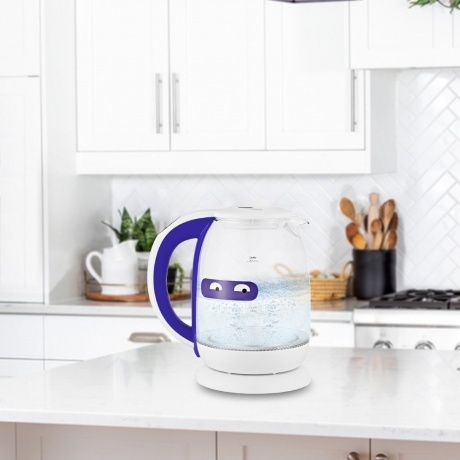 Чайник электрический Kitfort КТ-6140-1 бело-фиолетовый - фото 2