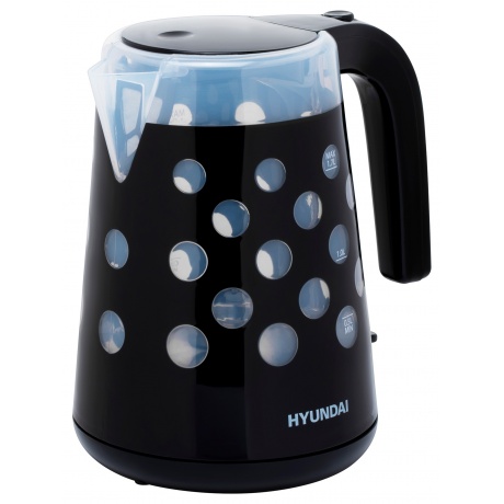 Чайник электрический Hyundai HYK-G2012 1.7л. 2200Вт черный/прозрачный (корпус: пластик) - фото 4