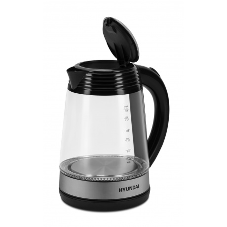 Чайник электрический Hyundai HYK-G3803 1.7л. 2200Вт черный/серебристый (корпус: стекло) - фото 3