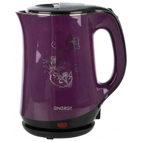 Чайник электрический Energy E-265 (1,8 л, диск) фиолетовый, двойной корпус - фото 2