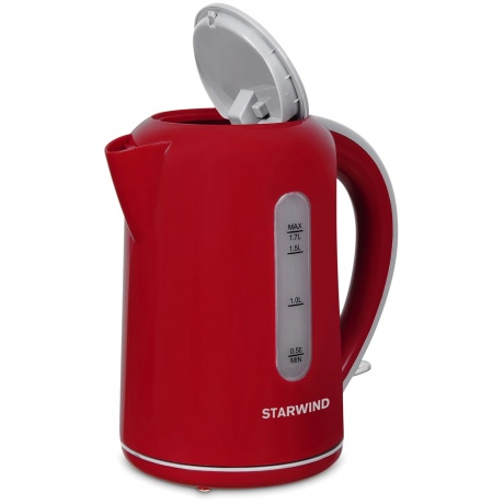 Чайник электрический Starwind SKG1021 1.7л. 2200Вт красный/серый (корпус: пластик) - фото 3