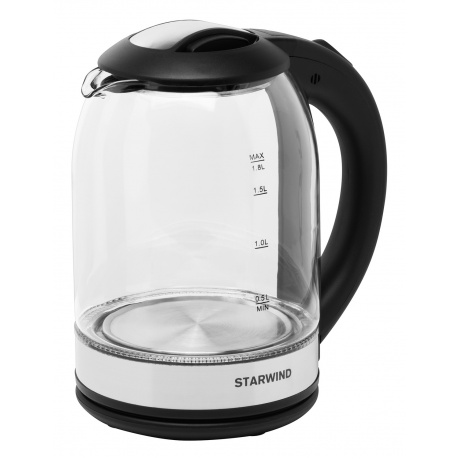 Чайник электрический Starwind SKG2051 1.8л. 1800Вт черный/серебристый (корпус: стекло) - фото 8