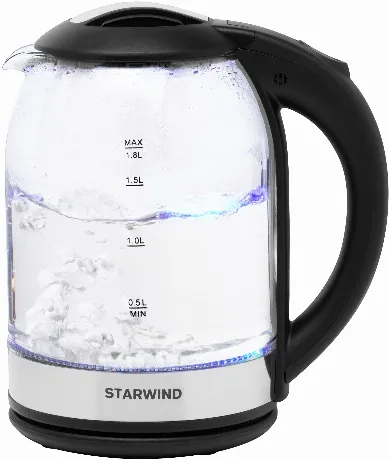 Чайник электрический Starwind SKG2051 1.8л. 1800Вт черный/серебр...