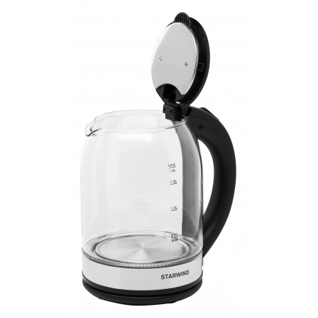 Чайник электрический Starwind SKG2051 1.8л. 1800Вт черный/серебристый (корпус: стекло) - фото 7