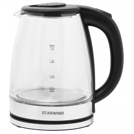 Чайник электрический Starwind SKG2050 1.8л. 1800Вт черный/серебристый (корпус: стекло) - фото 5