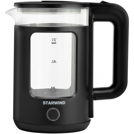 Чайник электрический Starwind SKG1053 1.7л. 1800Вт черный (корпус: стекло) - фото 10