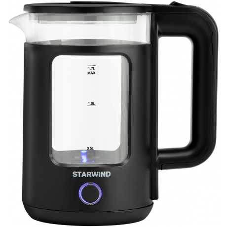 Чайник электрический Starwind SKG1053 1.7л. 1800Вт черный (корпус: стекло) - фото 11