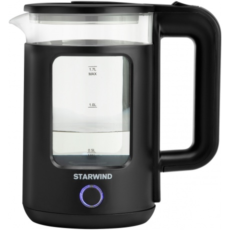 Чайник электрический Starwind SKG1053 1.7л. 1800Вт черный (корпус: стекло) - фото 12