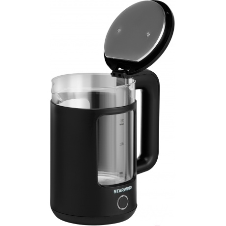 Чайник электрический Starwind SKG1053 1.7л. 1800Вт черный (корпус: стекло) - фото 3