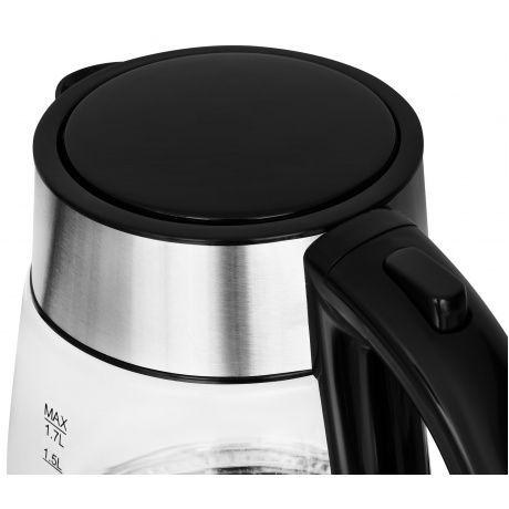 Чайник электрический Starwind SKG3026 1.7л. 2200Вт черный/серебристый (корпус: стекло) - фото 3