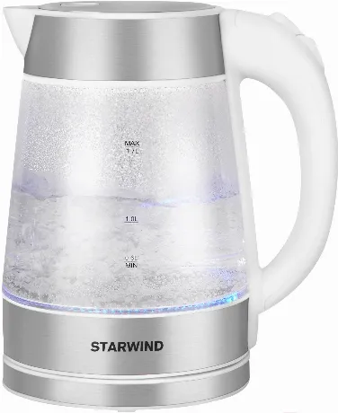 Чайник электрический Starwind SKG2011 1.7л. 2200Вт белый/серебри...