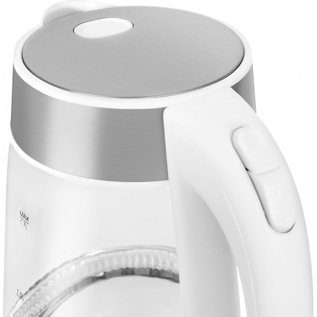 Чайник электрический Starwind SKG2011 1.7л. 2200Вт белый/серебристый (корпус: стекло) - фото 6