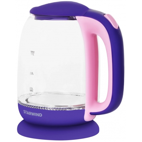 Чайник электрический Starwind SKG1513 1.7л. 2200Вт фиолетовый/розовый (корпус: стекло) - фото 3