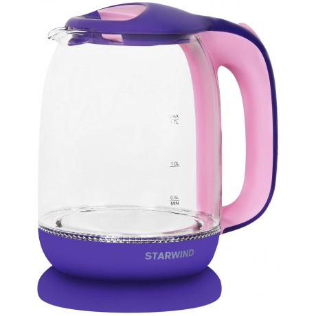 Чайник электрический Starwind SKG1513 1.7л. 2200Вт фиолетовый/розовый (корпус: стекло) - фото 5