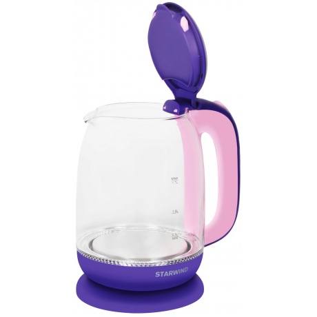 Чайник электрический Starwind SKG1513 1.7л. 2200Вт фиолетовый/розовый (корпус: стекло) - фото 6
