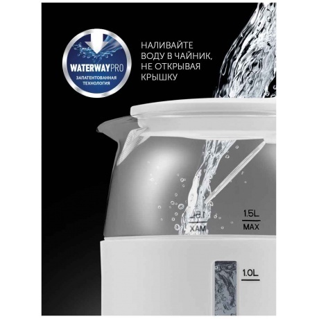 Чайник электрический Polaris PWK 1563CGL белый - фото 4