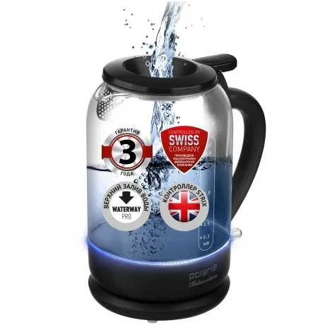 Чайник электрический Polaris PWK 1753CGL, белый/ черный