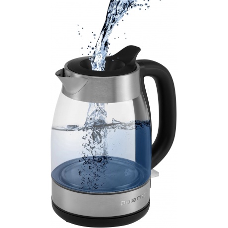 Чайник электрический Polaris PWK 1817CGL, черный/ нерж. сталь - фото 2