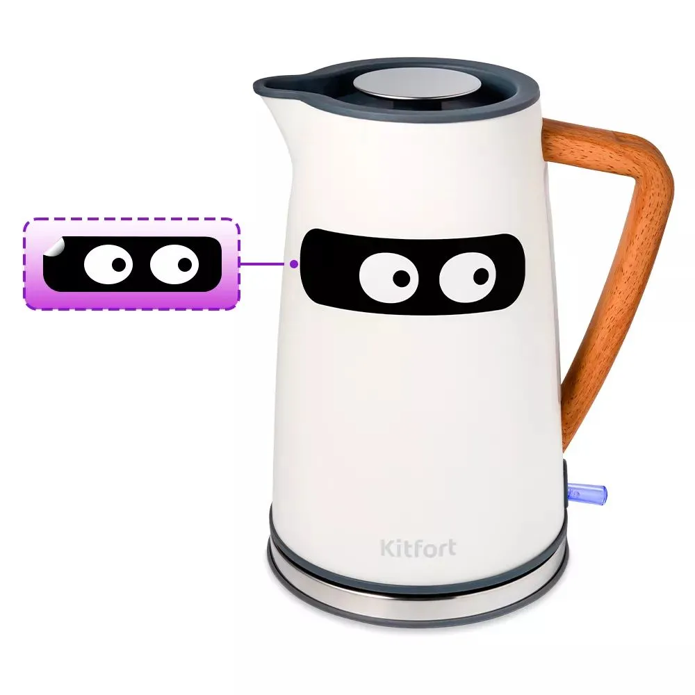 Чайник электрический Kitfort КТ-6148 1.7л. 2200Вт белый/серый - фото 6