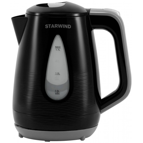 Чайник электрический Starwind SKP2316 1.7л. 2200Вт черный/серый (корпус: пластик) - фото 1
