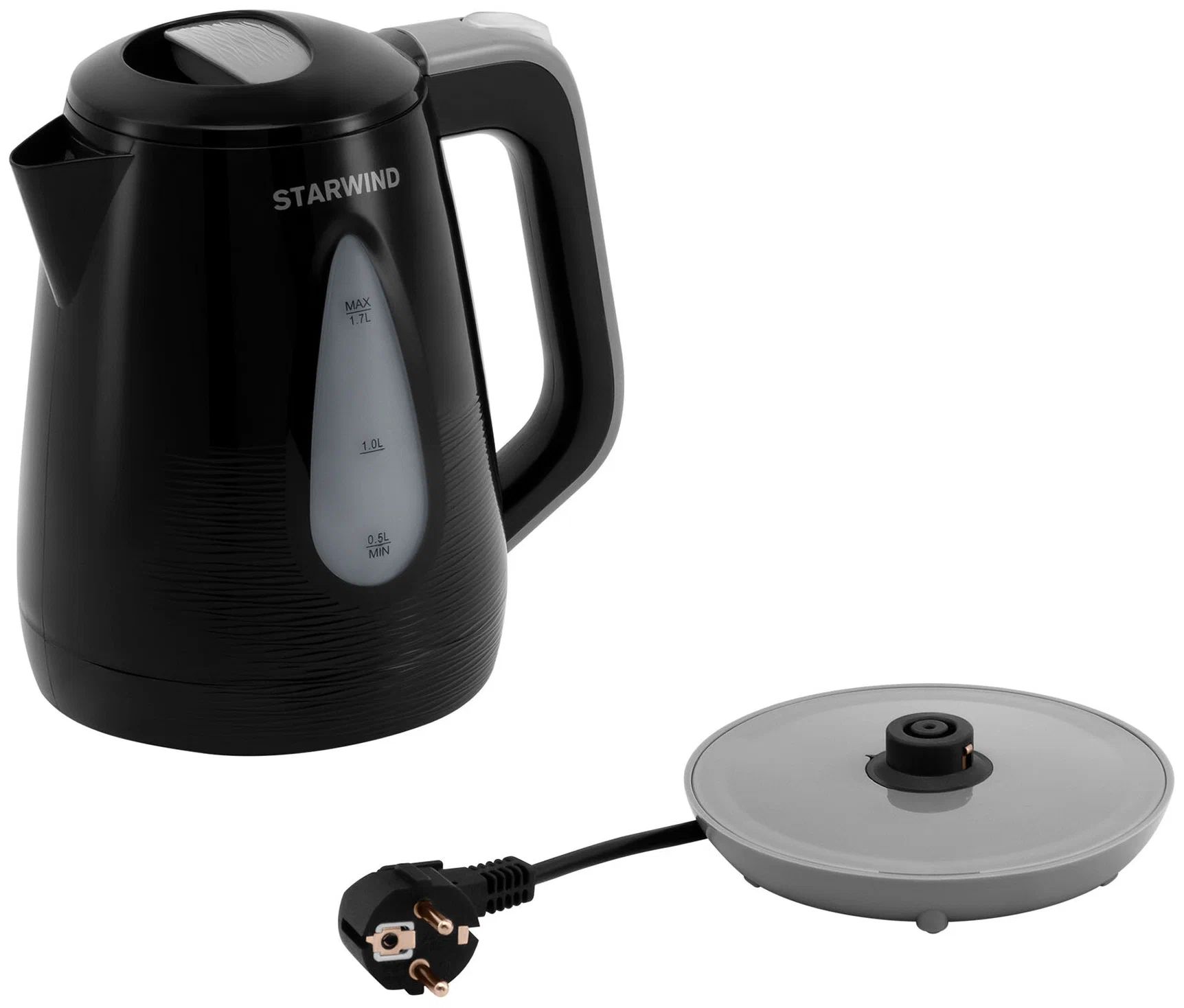 Чайник электрический Starwind SKP2316 1.7л. 2200Вт черный/серый (корпус: пластик) - фото 6