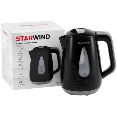 Чайник электрический Starwind SKP2316 1.7л. 2200Вт черный/серый (корпус: пластик) - фото 10