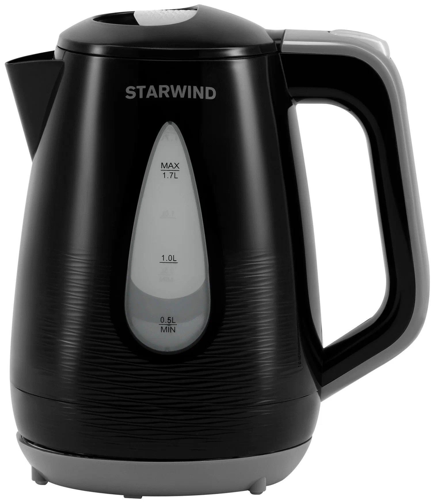 Чайник электрический Starwind SKP2316 1.7л. 2200Вт черный/серый (корпус: пластик) чайник электрический starwind skg4031 1 7л 2200вт черный корпус стекло