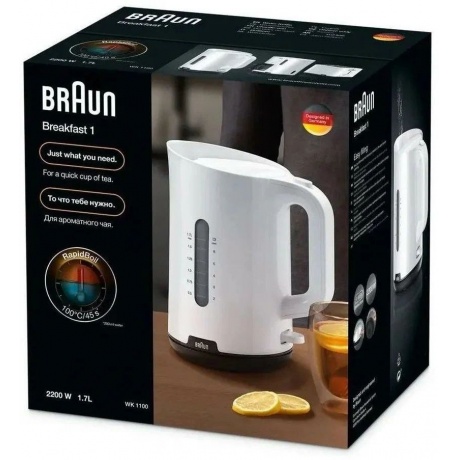 Чайник электрический Braun WK1100WH 1.7л. 2200Вт белый (корпус: пластик) - фото 8