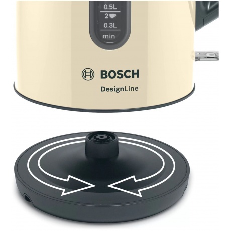 Чайник электрический Bosch TWK4P437 бежевый/черный - фото 4