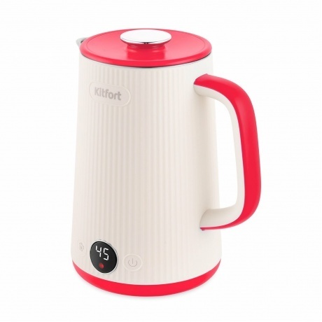 Чайник электрический Kitfort КТ-6197-1 бело-малиновый