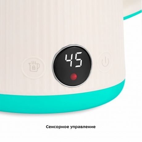 Чайник электрический Kitfort КТ-6197-2 бело-зеленый - фото 3