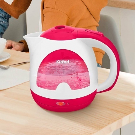 Чайник электрический Kitfort КТ-6607-1 бело-малиновый - фото 2