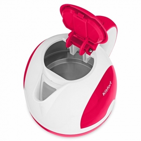 Чайник электрический Kitfort КТ-6607-1 бело-малиновый - фото 3